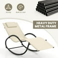 thumbnail image 6 of Costway 1 PCS Outdoor Rocking Lounge Chair with Removable Headrest Breathable Backrest & Seat Beige, 6 of 10