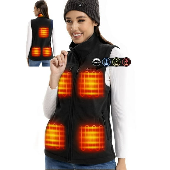 ARRIS Women Heated Vest with 7.4V Battery Size Adjustable Heating Clothing-Black