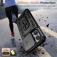 thumbnail image 5 of for iPhone 14 Pro Case with Screen Protector - Slide Camera Cover Phone Case with Ring Stand, Heavy Duty Military Grade Shockproof Rugged Bumper for iPhone 14 Pro Accessories Black, 5 of 7
