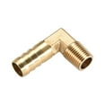 thumbnail image 3 of Brass Barb Hose Fitting 90 Degree Elbow 12mm Barbed x 1/4 PT Male Pipe, 3 of 5