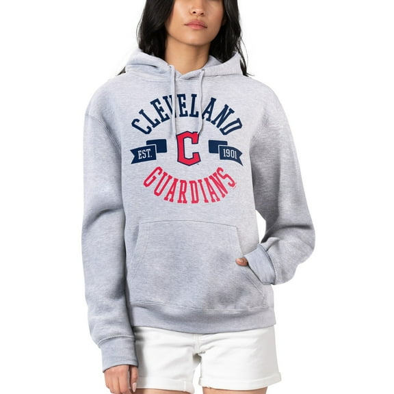 Women's G-III 4Her by Carl Banks Heather Gray Cleveland Guardians City Graphic Pullover Hoodie