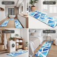 thumbnail image 5 of Blue Watercolor Triangle Pattern Kitchen Rugs Sets Of 3,Kitchen Runner Rugs Non Skid Washable,Decorative Kitchen Floor Mats for Kitchen,Sink,Laundry,17"x30"+ 17"x47" + 17"x59", 5 of 6