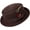 Brown, variant on Men's 100% Crushable Round Top Short Brim Pork Pie Black Fedora Hats w/Feather