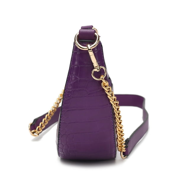 Lilac croc shoulder bag best sale