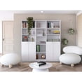 thumbnail image 2 of Levan 3 Piece Living Room Set with 3 Bookcases, White, 2 of 6