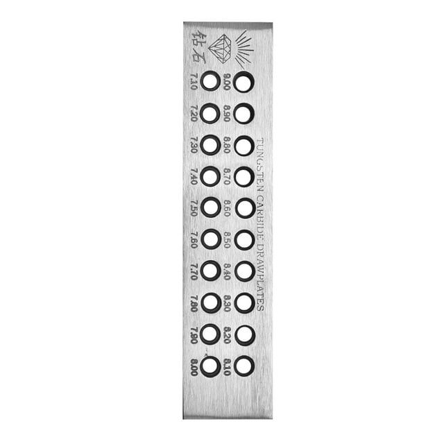 Tablero de trefilado de alambre con agujeros redondos, placa de metal, herramientas de joyería, accesorios de decoración (7,1-9,00)