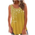 thumbnail image 2 of Sentmoon Tenues d'Été pour Femmes Débardeurs Col Rond pour Femmes Coupe Ample Imprimé Vignes Sans Manches T-Shirts Basiques Tendance 2025 pour Week-End Brunch Jaune L, 2 of 5