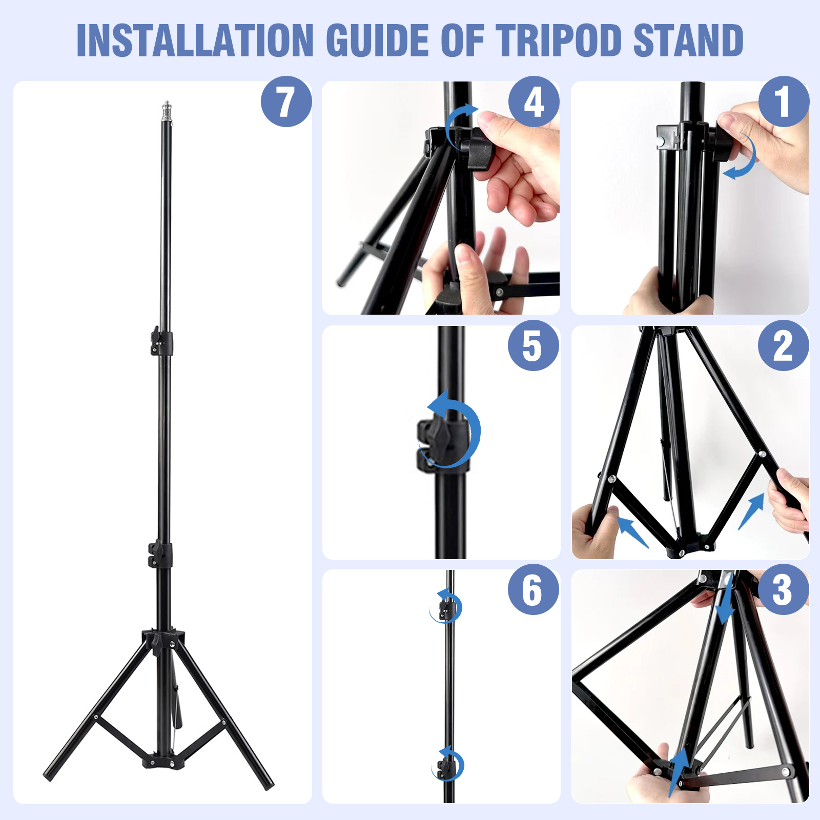 UEGOGO 12" RGB Ring Light With 43" Tripod & Phone Holder - 360° Rotating Head, 10+ Lighting Modes, Dimmable for Streaming/Makeup/Vlogs