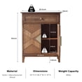 thumbnail image 4 of 35" Wide Asante Accent Cabinet with Single Drawer, Mid-Century Style 2-Door Wooden Cabinet, Sideboard with 2 Drawers, Suitable for Kitchen and Living Room, Vintage Brown, 4 of 8