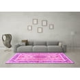 thumbnail image 3 of Ahgly Company Machine Washable Indoor Square Medallion Pink Traditional Area Rugs, 7' Square, 3 of 4