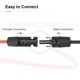 thumbnail image 5 of Cable Solar 25 Pies 10AWG 6mm2 Cobre Estañado con Hembra y Conector Macho Negro Rojo Unique Bargains, 5 of 7