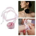 thumbnail image 3 of Unique Bargains 1 Pc Choker Necklace Delicate Satin Rose Tie Wrap Around Wrist Bracelet Pink, 3 of 6