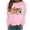 Pink, variant on DecSea Long Sleeve Fall T-Shirt for Women Family Halloween Thanksgiving Tops Casual Thankful Pumpkin Turkey Graphic Tees