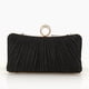 thumbnail image 5 of Bolso de mano dorado con purpurina para mujer Bolso de noche plisado para novias y bodas con anillo de strass, 5 of 8