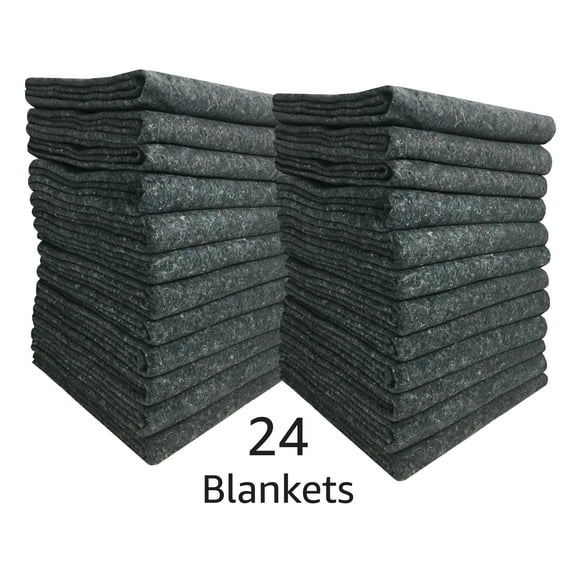 UBMOVE 54 x 72 Inch 70% Recycled Cotton, Gray, 24 Count, 1 Pack