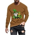 thumbnail image 2 of ZRGHAOYLQ St Patricks Day Shirts for Men Lucky Shamrock Gnomies Graphic Tees Long Sleeve Casual Pullovers Plus Size Crewneck T Shirts Big and Tall Holiday Vacation Shirt, 2 of 5