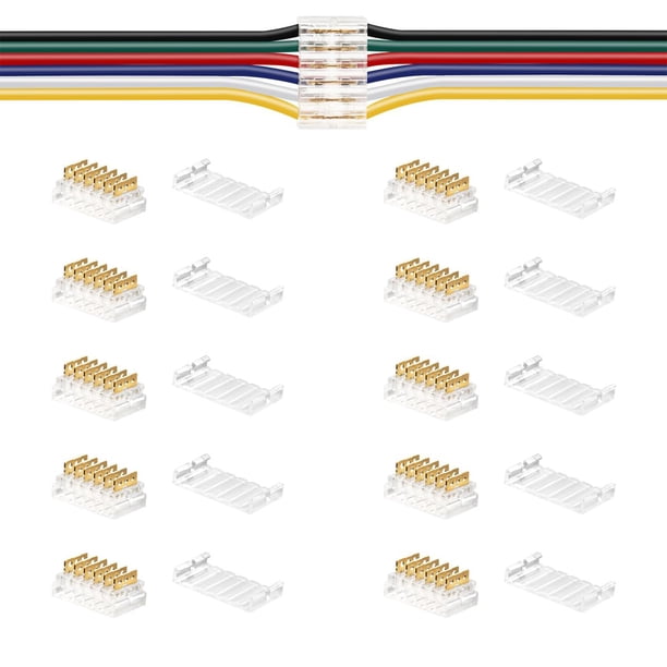 Conectores de cable SLL HUT de 6 pines, conexión rápida, 20-24 AWG (10 unidades)