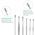 thumbnail image 5 of Bexikou 1 Set Earpick Stainless Steel Ear Wax Removal Tool Portable Ear Pick Remover Kit Home Care Supplies, Silver, 5 of 6