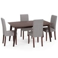 thumbnail image 2 of Simpli Home Acadian / Draper Contemporary Modern 5 Pc Dining Set with 4 Upholstered Parson Chairs in Dove Grey Linen Look Fabric and 66 inch Wide Table, 2 of 9