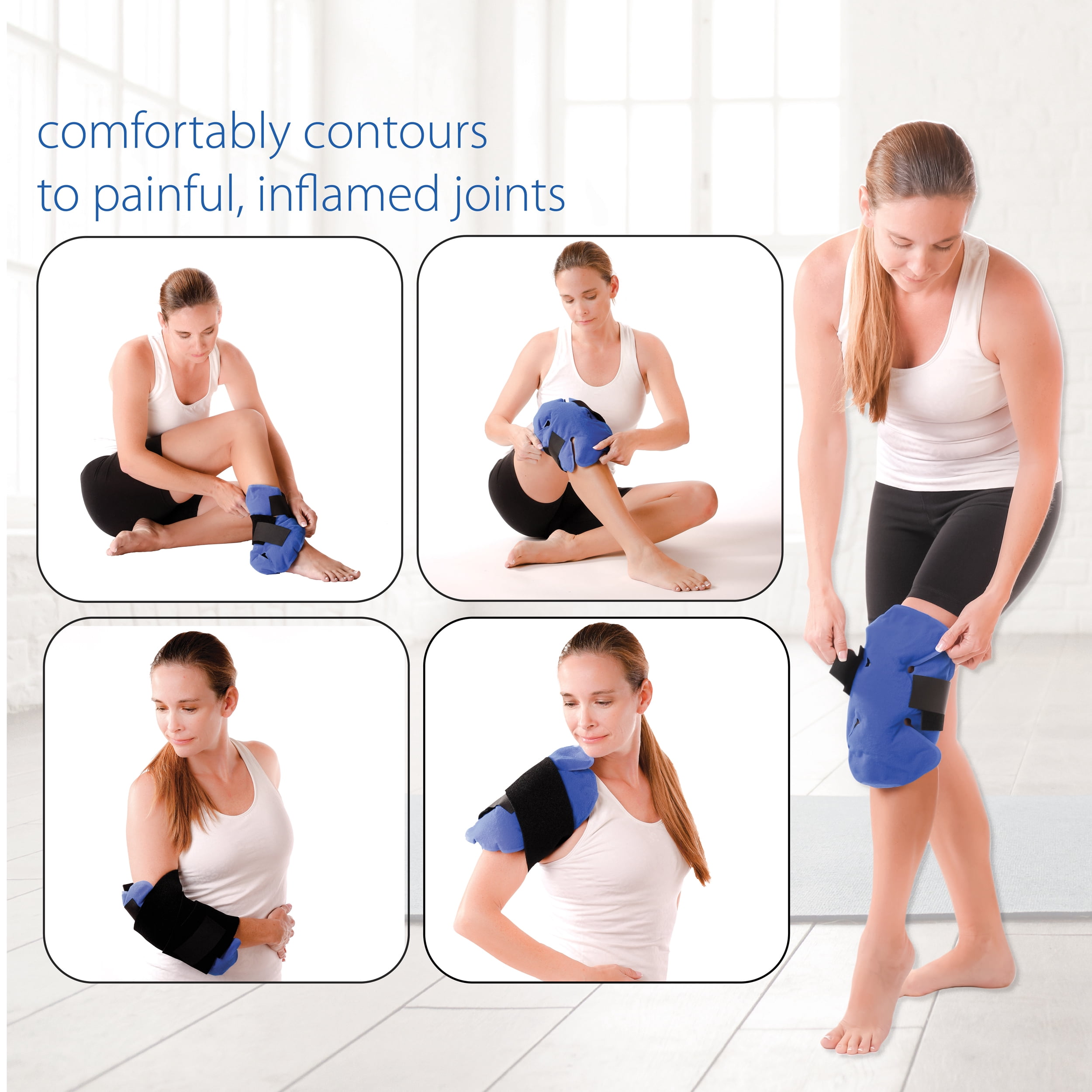 Core Products Clover Pack Frost Free Cold Therapy, Flexible for Knee, Shoulder, Elbow & Ankle With Compression Strap - Made in the USA