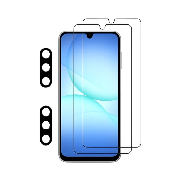 PAPAUTOP [2 Pcs] HD Clear Anti-Scratch Tempered Glass Screen Protector with Camera Protector for Samsung Galaxy A17 5G 2025