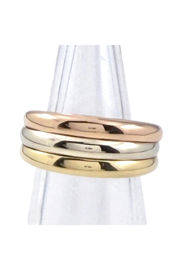 Pre-Owned Cartier Mobilis 18K 750 (YG PG WG) Triple Ring D37393 - Women's Ring, Yellow Gold,...