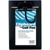 MMF Clipboard with Coil Pen 8 1/2" x 11" - Low-profile - Plastic - Black - 1 Each