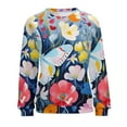 thumbnail image 7 of Watercolor Butterfly Womens Casual Crewneck Sweatshirt Long Sleeve Tops Cute Pullover Loose Fit, 7 of 7