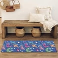 thumbnail image 4 of DarkBlue Cartoon Dinosaurs Planets Pattern Bathroom Rugs Mat,Non Slip Microfiber Bathroom Rug,Rubber Backing,Soft Bathroom Mats for Bathroom Floor,Tub and Shower,47x17in(120x43cm), 4 of 5