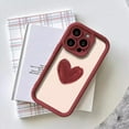 thumbnail image 2 of Love Heart Wine Red Graffiti Silicone Shockproof Raised Frame Case Compatible with iPhone Case (iPhone 12 Pro), 2 of 6