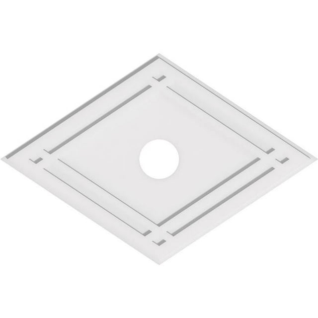 Ekena Millwork CMP40X26DD-05000 5 in. ID x 14 in. Rectangle Diamond Architectural Grade PVC Contemporary Ceiling Medallion