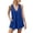 Dark Blue, variant on Womens Summer Tops Solid V Neck Spaghetti Strap Camisole Front Flowy A Line Cut Daily Wear Tunic Top