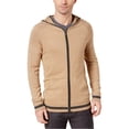 thumbnail image 1 of Ryan Seacrest Mens Contrast Hoodie Sweatshirt, Beige, Small, 1 of 1
