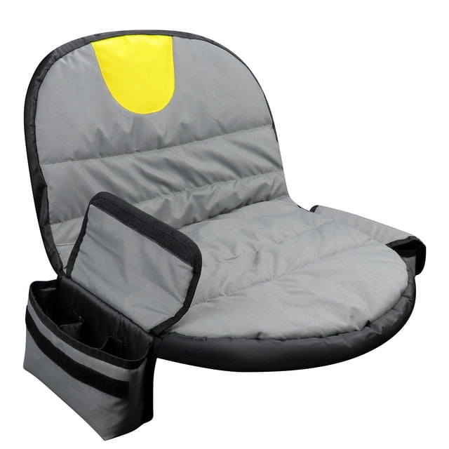koolsoo Lawn Mower Seat Cover Riding Tractor Seat Cover Heavy Duty Easy Installation Outdoor with Pockets Seats Protector Replacement Grey Yellow