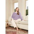 thumbnail image 4 of U2SKIIN Womens Fleece Pajama Set, Fluffy Pullover Sleepwear Soft Plush Pjs Lounge Fuzzy Pjs set,(Light Purple,M), 4 of 5
