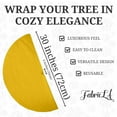 thumbnail image 2 of FabricLA Golden Yellow Faux Fur Tree Skirt Cut - 30-Inches with Rounded Edges (No Backing) for Christmas, 2 of 8