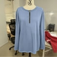 thumbnail image 4 of BXINGOHAI Women's Winter Warm Sherpa Lined Fleece Crewneck Sweatshirt Pullover Loungewear Tunic Tops Blue L, 4 of 6