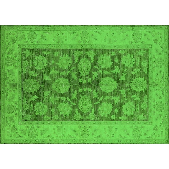 Ahgly Company Indoor Rectangle Oriental Green Traditional Area Rugs, 2' x 3'