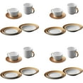 thumbnail image 4 of BergHOFF GEM Dinnerware Set 24Pc Place Setting, White & Gold, 4 of 6