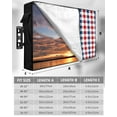 thumbnail image 2 of 4th of July Outdoor TV Cover 52 to 55 Inch Weatherproof, Independence Day Red Blue Plaid 600D Oxford TV Covers with Waterproof Zipper, Outside Flat TV Screen Protector Size 52"W x 19"H x 4.5"D, 2 of 7