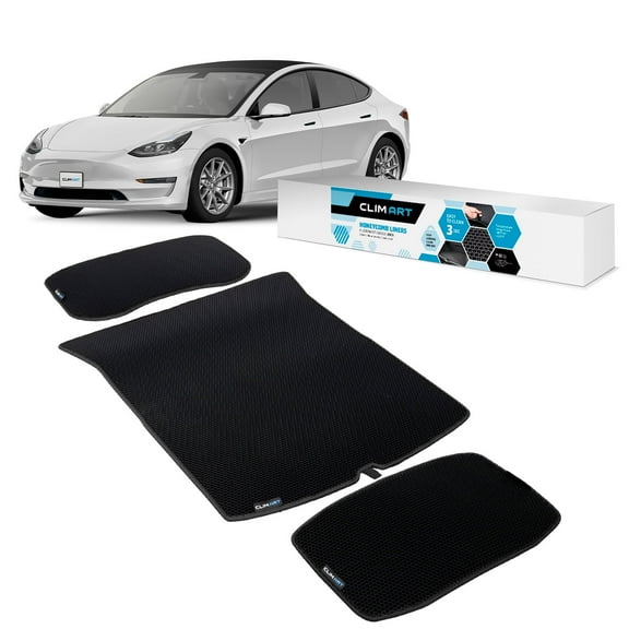 CLIM ART Cargo Liner for Tesla Model 3 2017-2026 Custom Fit Trunk Mat, with Honeycomb Dirtproof & Waterproof Technology - All-Climate, Heavy Duty, Anti-Slip Cargo Liner, Luggage - FL01117093