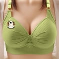 thumbnail image 2 of LNWUY Push up Bras for Women Plus Size Comfortable Printing Gathered Front Closure Bras Full Coverage No Underwire Everyday Bra Green XXXXL, 2 of 8