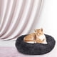 thumbnail image 4 of Cama redonda suave y cálida de felpa para mascotas pequeñas, perros y gatos, alfombrilla antideslizante, cojín cómodo para el invierno (gris oscuro XS), 4 of 10