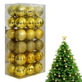 thumbnail image 6 of Xinwanna 36Pcs Mini Shatterproof Christmas Balls 3cm Diameter Shiny Matte Glitter Xmas Balls Plastic Ornament (Green), 6 of 13