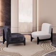 thumbnail image 4 of Mid Century Upholstered Velvet Accent Chair, Modern Armless Chair With Solid Wood Frame, Spacious Space For Living Room, Bedroom, Reading, Balcony, 4 of 9