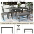 thumbnail image 6 of 6-Piece Dining Table Set with 4 Upholstered Chairs, 1 Table and a Bench, for Playroom, Living Room, Home Bar, and Kitchen, Whitewash, Gray, 6 of 10