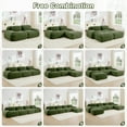 thumbnail image 3 of 116" Modern Compressed Boneless Couch, 3 Seater Sectional Couches for Living Room, Green Corduroy Cloud Modular Sectional Sofa, Comfy Memory Foam, Extra Deep, Sofas para Sala, No Assembly, 3 of 13