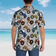 thumbnail image 4 of Gaeub Color Tractor Print Men's Hawaiian Shirt,Button Down Short Sleeves Shirts,Tropical Beach Casual Button Down Shirts,XX-Large, 4 of 7
