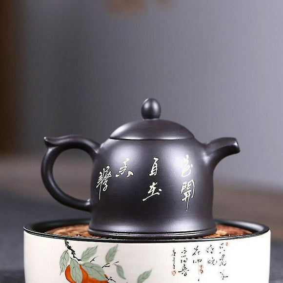 Electric kettles yixing purple clay teapots handmade flowers pattern tea pot raw ore black mud beauty kettle chinese (HTOOQ)
