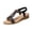 Black, variant on Wedge Sandals for Women Rhinestone Summer Elastic Strap Open Toe Solid Color Holidays Beach Comfortable Sandals Black